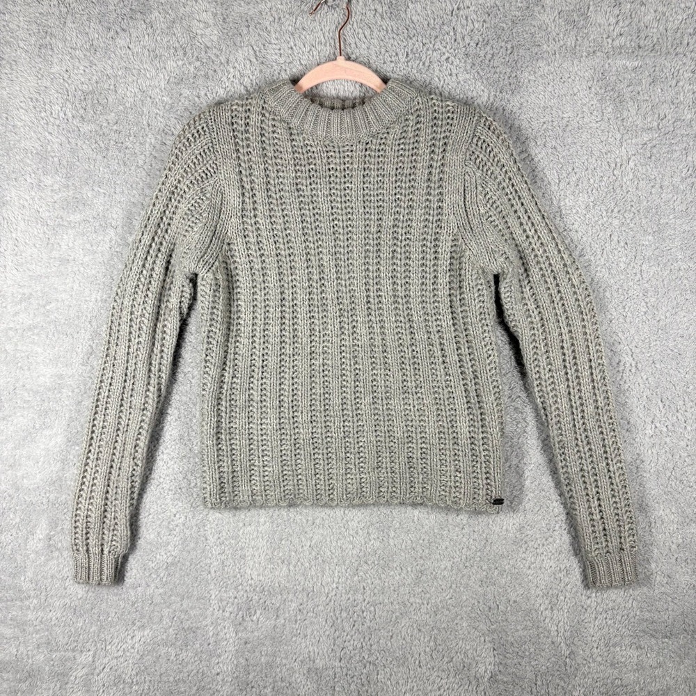 Carve Designs Gray Ribbed Chunky Open Knit Sweater Size XS Gray Wool Blend
